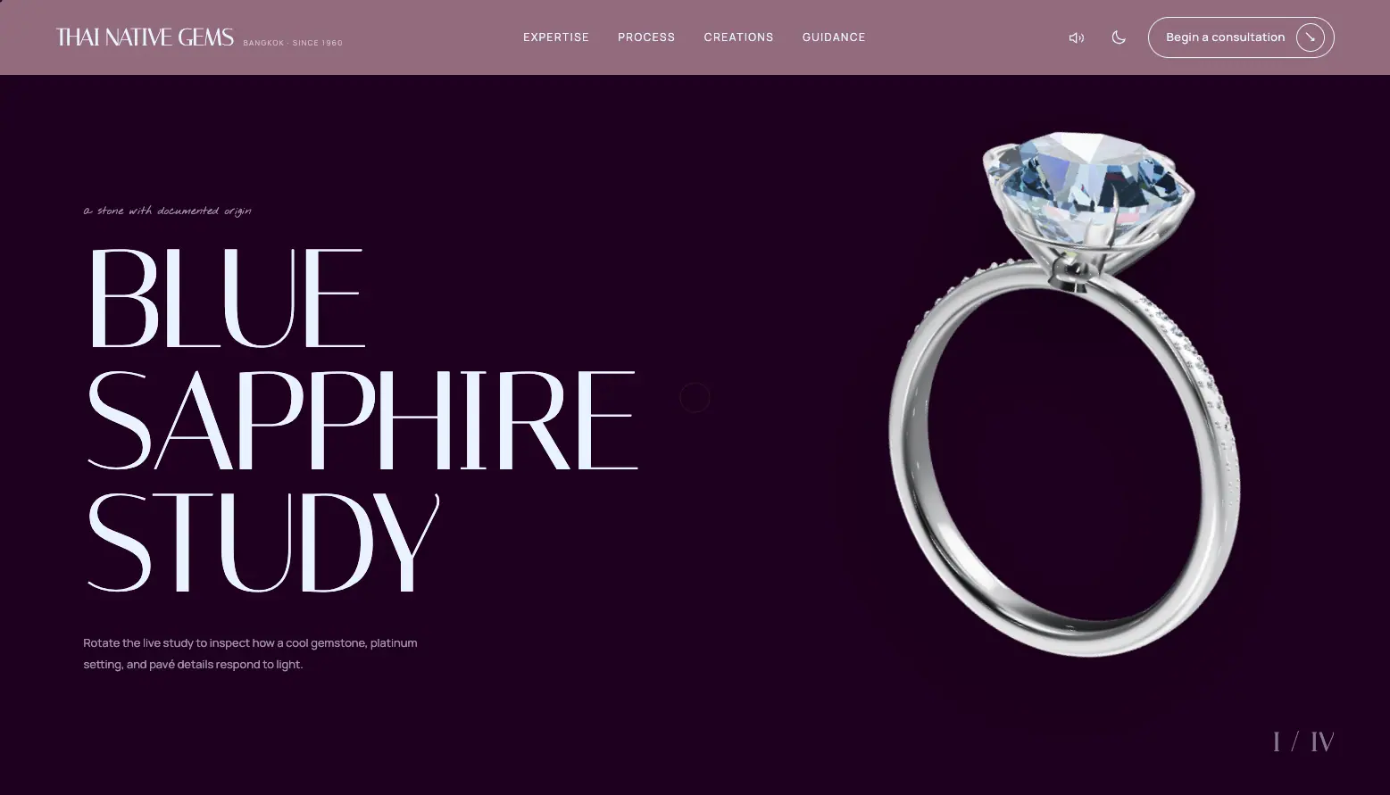 Preview of the Thai Native Gems redesign study with a 3D gemstone ring